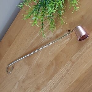 VINTAGE Brass And Copper Long Handled Candle Snuffer Extinguisher